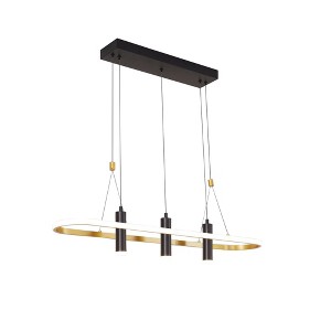DOMETOUR Javeriah 4 - Light Black/Gold Dimmable LED Pendant Light[No Bulb] - 1 of 4