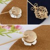 Anna-Kaci Vintage 3Pcs Long Stick Hat Pins Crystal Flower Butterfly and Pearl Details for Classic Hat Lapel and Scarf Accessorizing - 3pcs Rose - 4 of 4