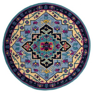 Light Floral Tufted Round Area Rug 5