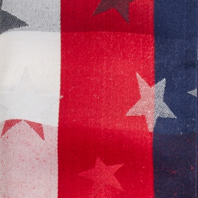 Patriotic Red, White, and Blue Fabric Rectangular Tablecloth