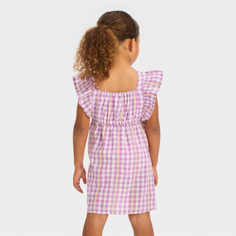 Toddler Girls' Gingham Dress - Cat & Jack™ Purple, 3 of 5