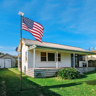 20 Ft Black Aluminum Telescoping Flag Pole Kit with Gold Ball Finial