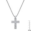 Steeltime 24" Men's stainless steel cross pendant with greek key accents - 3 of 4