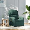 vidaXL Massage Recliner Chair Wingback Reclining Armchair for Elderly Velvet - Dark Green Manual Push Back - 2 of 4