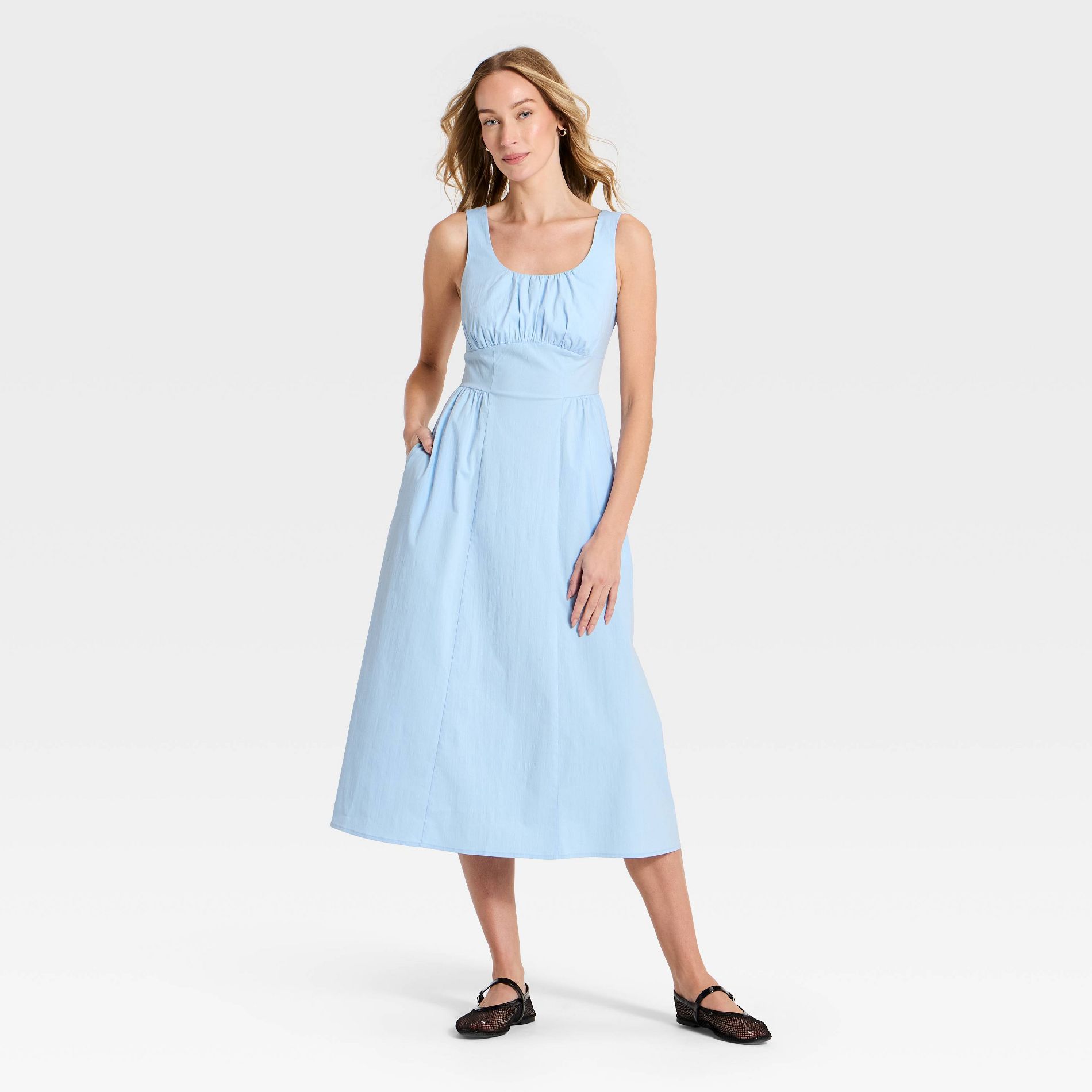 Women's Corset Smock Midi Dress - A New Day™