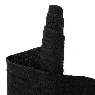 Handmade Black Braided Jute Rectangular Indoor Area Rug