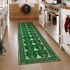 TackView Christmas Rug Washable, Non Slip Low Pile Christmas Tree & Floral Accent Carpet, for Living Room, Bedroom, Kitchen - 2 of 4
