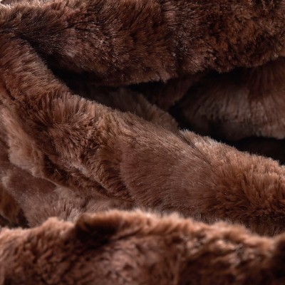 Brown Faux Fur Machine Washable Pet Blanket