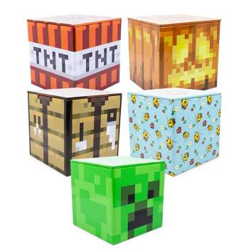 Ukonic Minecraft 5-Piece 4 Inch Tin Storage Box Bundle