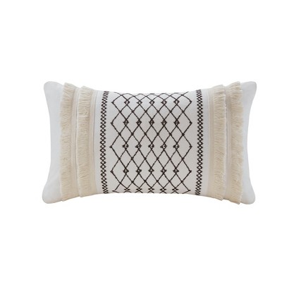 Bea Cotton With Tassels Oversize Lumbar Throw Pillow Ivory : Target