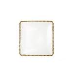 Classic Touch Porcelain White Plates with Gold Beaded Design