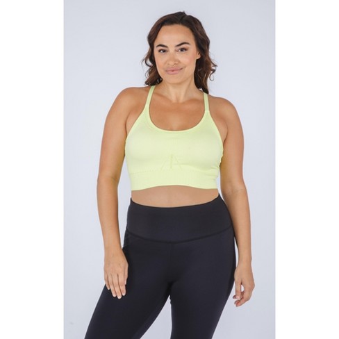 Sports Bras for Women Plus Size Women's Seamless MID Impact Keyhole Sport  Bra with Removable Pads Padded Shirt 