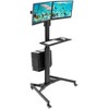 Mount-It! Adjustable Mobile Standing PC Workstation & Computer Cart with Adjustable Keyboard Tray and CPU Holder | Fits Monitors 13 to 32 in. - image 2 of 4