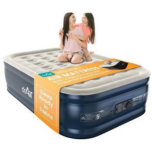 Dr. Air 18” Air Mattress with Electric Pump, Waterproof Velvety Top and Carry Bag - 1 of 4
