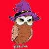 Women's Design By Humans Owl Witch Halloween T Shirt By thebeardstudio Racerback Tank Top - 2 of 3