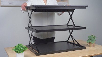 Tall Adjustable Black Steel Standing Desk Converter