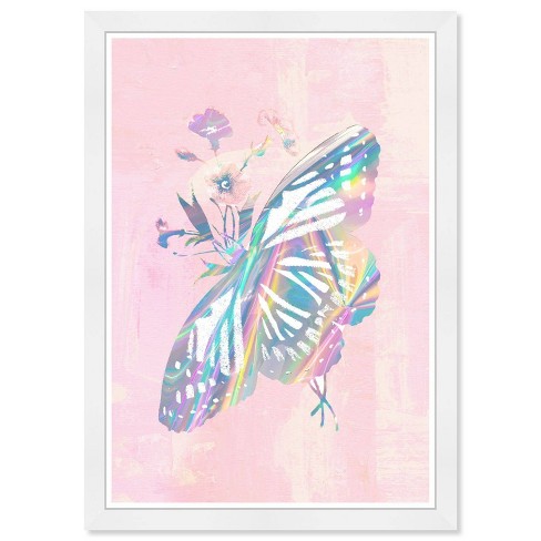 15 X 21 Rainbow Butterfly Kids' Wall Art Print Pink - Wynwood Studio :  Target