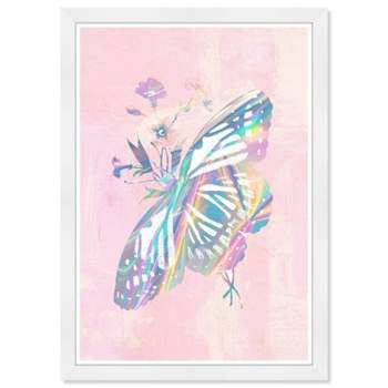15" x 21" Rainbow Butterfly Kids' Wall Art Print Pink - Wynwood Studio
