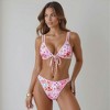 Knit & Lounge Women’s Bandeau Bikini Set 3D Daisy Applique High Waist Floral Swim Two Piece Strapless Swimsuit - 4 of 4