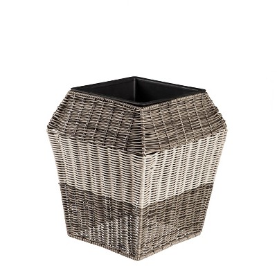 Multicolor Resin Wicker Indoor/Outdoor Planter Set of 3