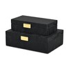 Cheung's Ausel Crinkled Gloss Pattern Set of 2 Boxes with Gold Handles - Black - 4 of 4