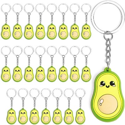 24 Pieces 3.5" Mini Avocado Keychains for Kids Gifts, Birthday Party Favors, Backpack Accessories and Prize Reward