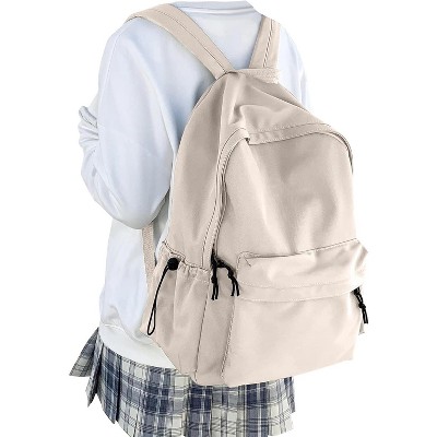 Paaaawaters Classic Basic Black Backpack For Women,Waterproof High School Bookbag,Lightweight Casual Travel Daypack