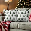 Lomsoe Christmas Tree & Snowflake Throw Pillow Covers - Green Grey White Pine Cone Pattern Cushion Cases,Christmas. - 4 of 4