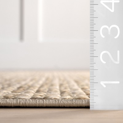 Beige Geometric Indoor/Outdoor Area Rug, 5' x 8'