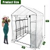 Acekool Walk-in Greenhouse with Roll-Up Zipper Door, 57 x 57 x 76 Inch Portable Indoor Outdoor Greenhouse, 3-Tier 6 Shelves for Garden Patio Backyard - 2 of 4