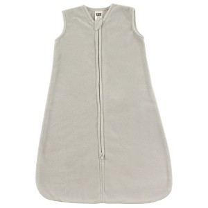 Hudson Baby Infant Plush Sleeping Bag, Sack, Blanket, Solid Light Gray Fleece - 1 of 2
