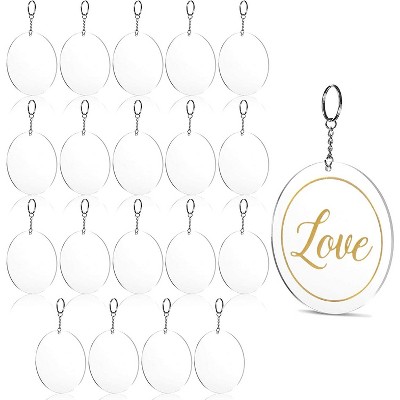 25 Acrylic Solid or Glitter Circle Keychain Blanks With Holes or Witho – C  & A Engraving and Gifts