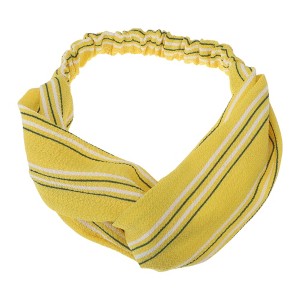 Unique Bargains Women's Fashion Pinstripe Pattern Cross Elastic Hairband 1 Pc - 1 of 4