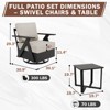 EAGLE PEAK Urban Slate 3 PCS Outdoor Bistro Set with Modern Swivel Rocking Chairs and Table - 3 of 4