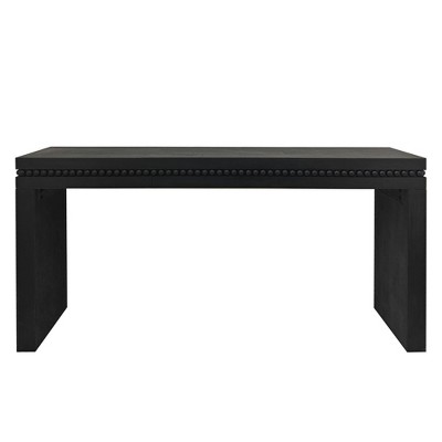 VYNXARIA 64-Inch Modern Black Console Table with Beaded Trim