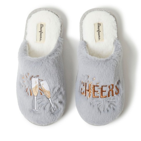 Dearfoams Women's Fluffy Holiday Celebration Slipper :