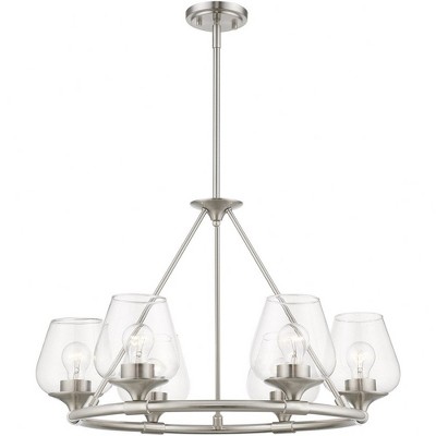 Willow Brushed Nickel 6-Light Chandelier with Clear Glass Shades