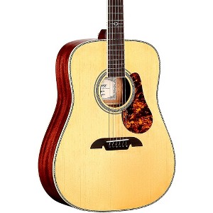 Alvarez MD60E Herringbone Dreadnought Acoustic-Electric Guitar Natural - 1 of 4
