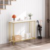 Console Table, Narrow Entryway Table, Narrow Console Table, Behind Couch Table, End Table with Glass Shelf and Metal Frame - 3 of 4