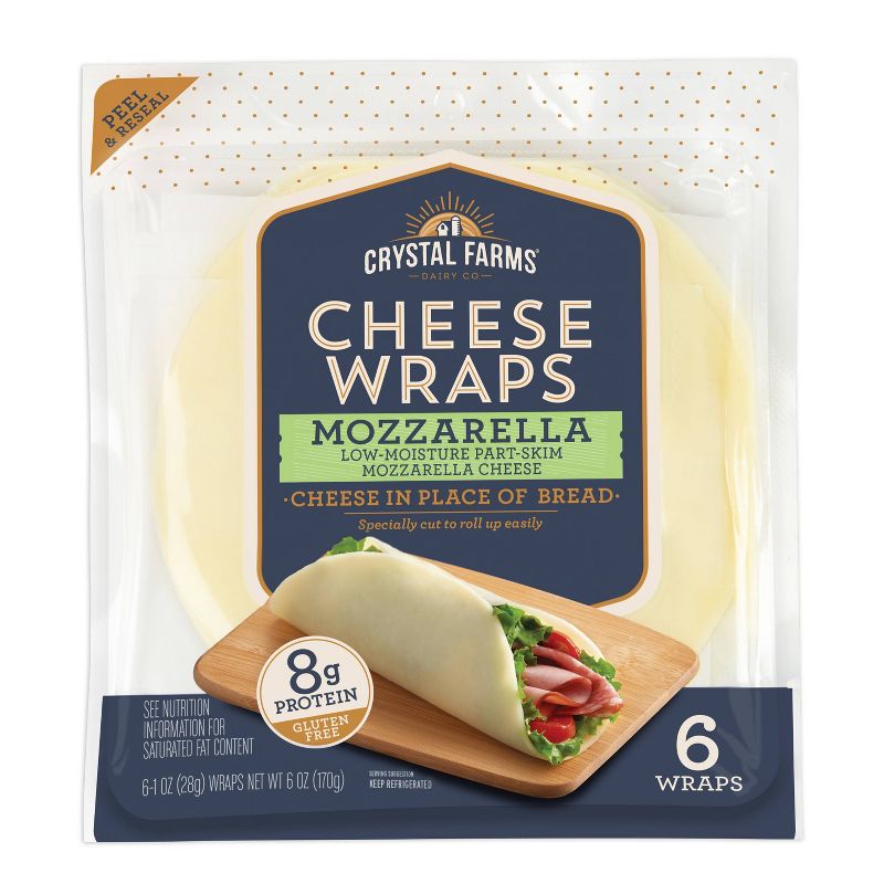 Crystal Farms Mozzarella Cheese Wraps - 6oz/6ct, 1 of 6