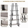 Coolmee 5 Tier Ladder Bookshelf, Floor Standing Bookcase with Shelves, Tall Book Storage Rack for CDs Movies Books, Narrow Organizer Shelf - 3 of 4