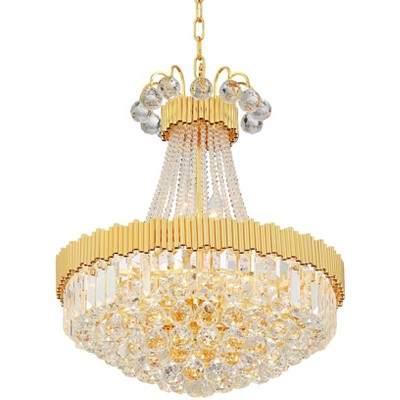 Vienna Full Spectrum Gold Chandelier 19 1/2" Wide Clear Crystal 10-Light Fixture Dining Room House Foyer Kitchen Entryway Bedroom