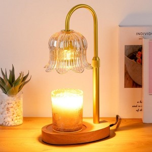 FAAYFIAN Adjustable Candle Warmer Lamp with Timer,Wood Base Metal Shade,Birthday Gifts for Women Mom - 1 of 4
