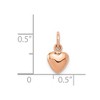 Black Bow Jewelry 14k Rose Gold Puffed Heart Charm or Pendant, 7mm (1/4 inch) - 4 of 4