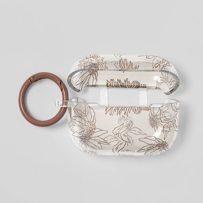 heyday™ Apple AirPods Pro Case with Clip - Warm Taupe Florals