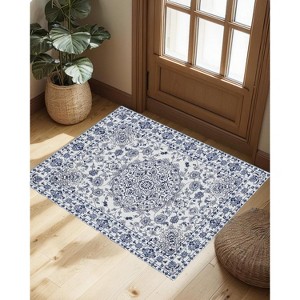 Vintage Distressed Medallion Rug, Washable, Non-Slip Boho Floral Carpet for Living Room, Bedroom, Dining Room - 1 of 4