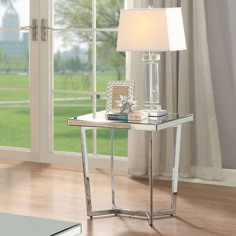 Hastin 22&#34; Accent Tables Mirrored and Chrome - Acme Furniture, 2 of 7