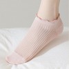 Anna-Kaci Women's Ribbed Ankle Socks with Ruffle Lettuce Trim Cuff Soft Breathable Knit 3-Pack - 4 of 4