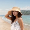 Anna-Kaci Women's Wide Brim Visor Hat with Bow Detail Adjustable Velcro Closure for Beach or Outdoor Protection - 2 of 4