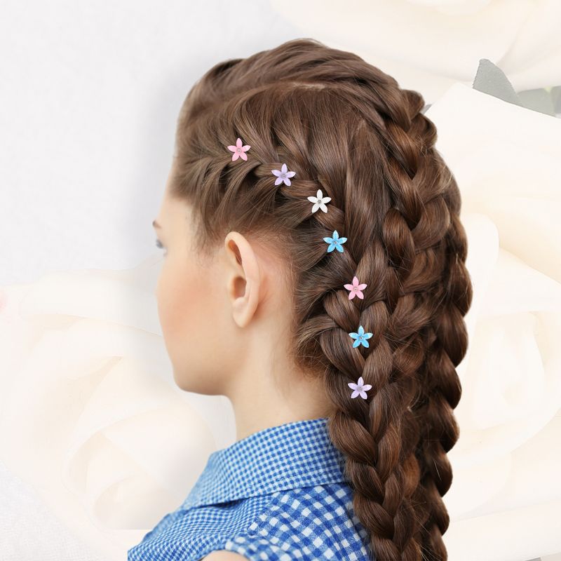 Unique Bargains Girl's Rhinestone Small Flower Hair Clips Multicolor 20 Pcs, 2 of 7